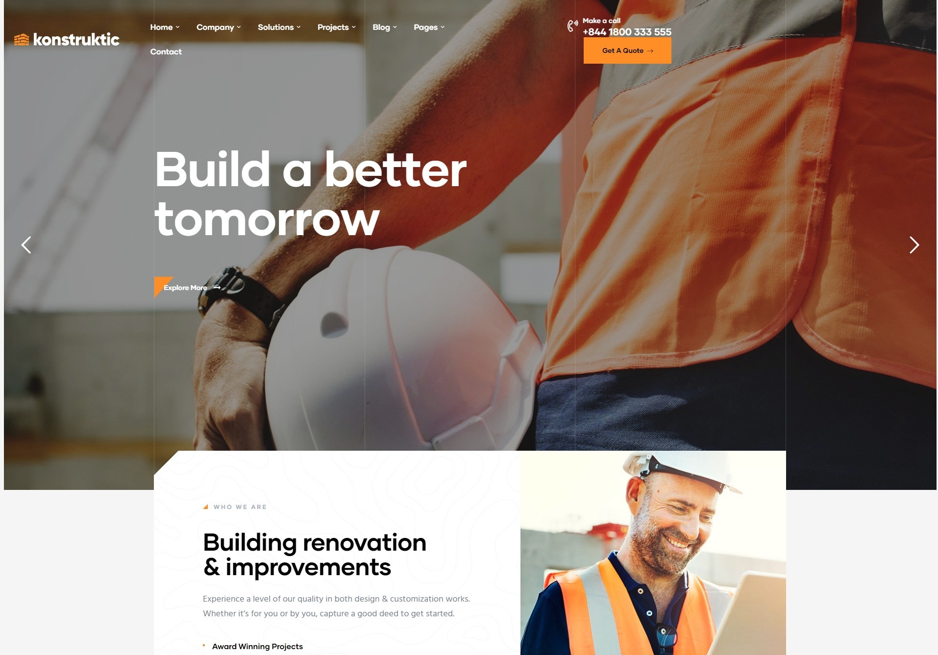 konstruktic construction engineering wordpress theme