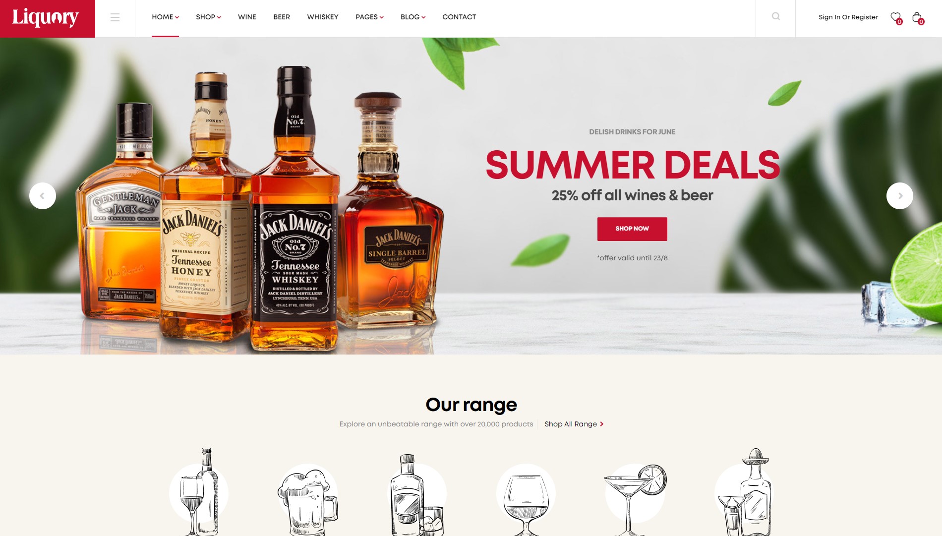 liquory wine store wordpress theme