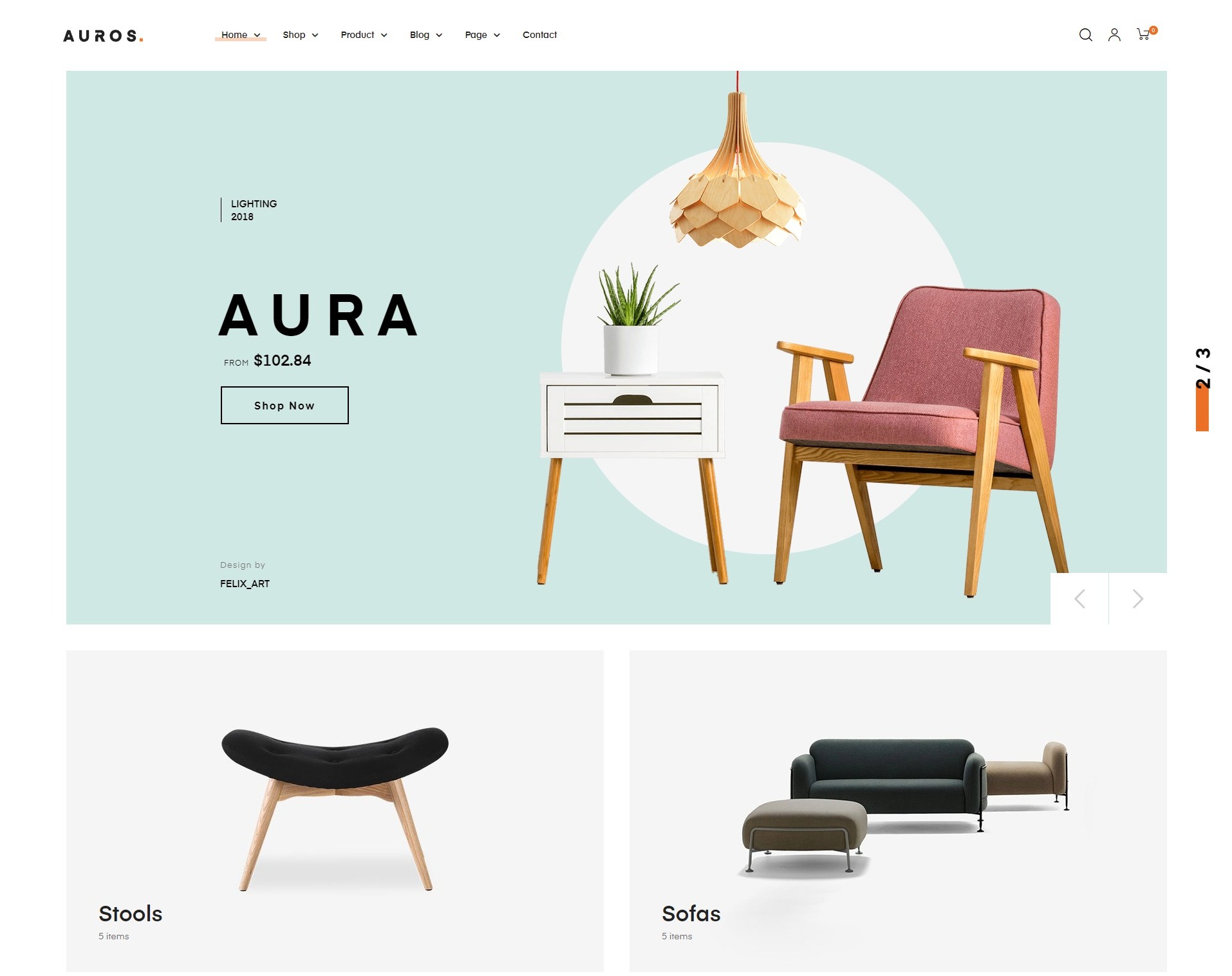 Auros - premium WooCommerce theme for furniture store