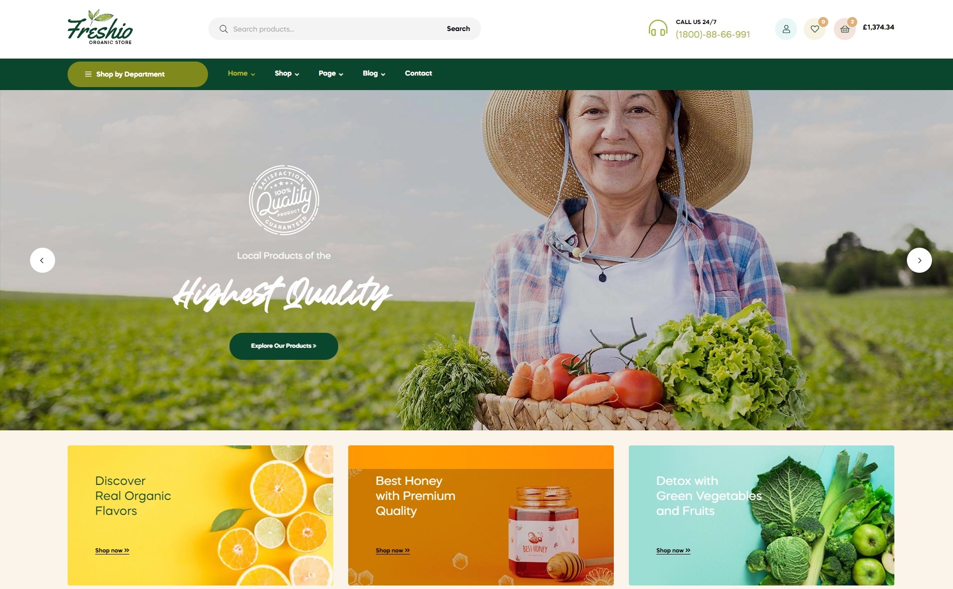 Freshio - Organic Food Store WooCommerce Theme