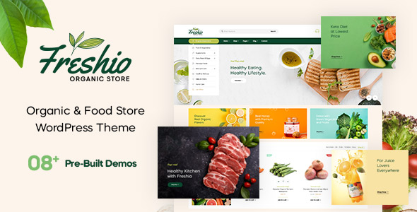 freshio organic food wordpress theme