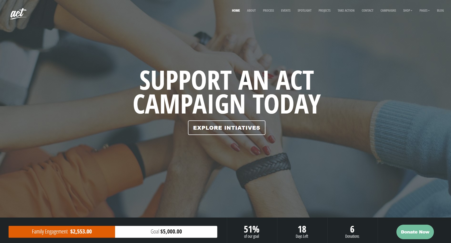 act nonprofit wordpress theme