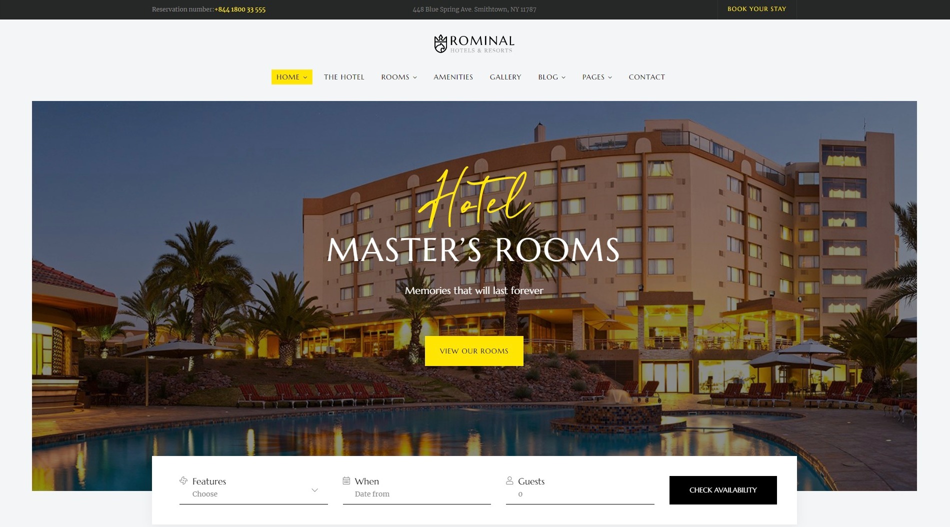 rominal best hotel booking wordpress theme