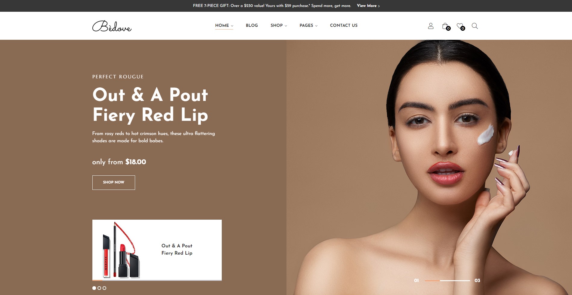 bedove beauty cosmetics store wordpress theme